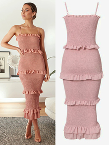 Длинное платье-резинка (розовое)