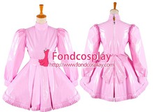 Розовое виниловое платье