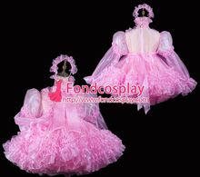 Розовое платье с рюшами из органзы