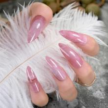 Накладные ногти "Мрамор" (розовый)