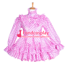 Розовое платье в горошек из органзы