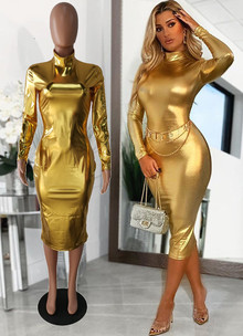 Длинное золотое платье "Зара"