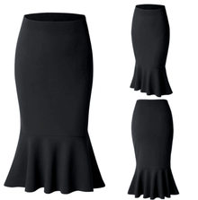 Черная юбка с воланом