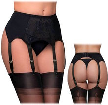 Винтажный пояс с 6 пажами (черный)