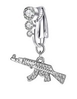 Клипса-пирсинг для пупка (серебро)