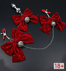 Зажимы и пробка с бантиком 