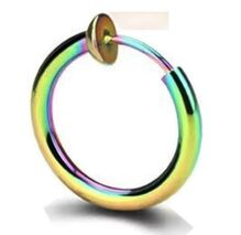 Мужской пирсинг-обманка (радужный) 