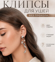 Клипсы "Шепот ветра" (серебристые)
